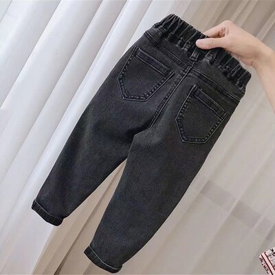 Παιδικά Παντελόνια για αγόρια και κορίτσια Παιδικά τζιν Ελαστική Slim Fit Μικρά πόδια Παντελόνια Ευέλικτο μακρύ παντελόνι για μεσαία και μικρά παιδιά