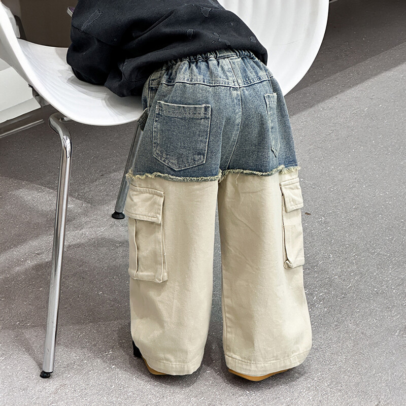 Αγόρια φθινοπωρινά παντελόνια 2024 νέα βρεφική κορεατική εκδοχή παιδικών ρούχων βαμβακερά παντελόνια για αγόρια συλλαβίζουν έγχρωμο τζιν καθημερινό παντελόνι