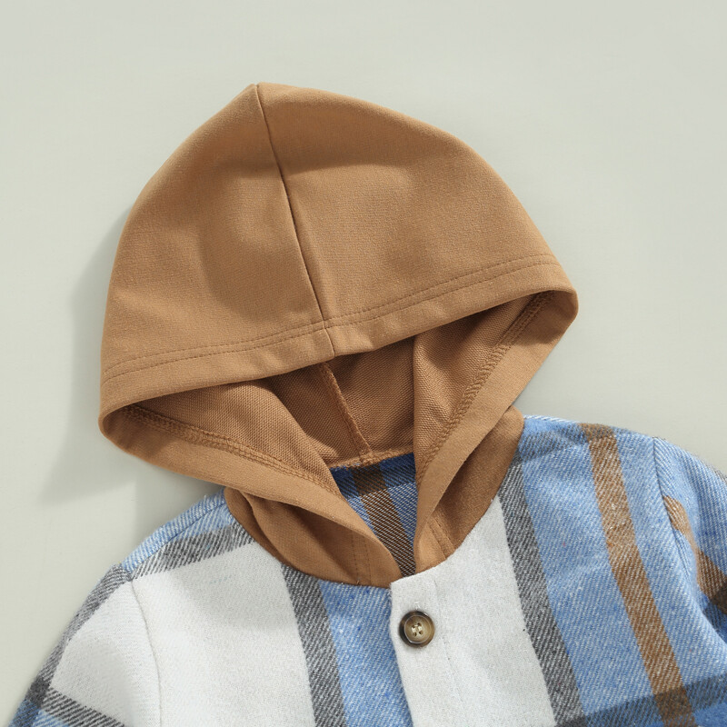 1-6 ani Haine pentru bebeluși băieți fată ținută în carouri cu mânecă lungă, cu buton, hanorac, pantaloni de sport elastic, seturi de iarnă pentru copii