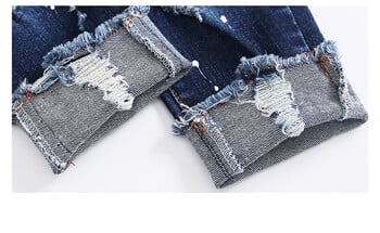 0-5T Baby Jeans Αγόρια Strechy Denim Παντελόνι Βρεφικά Ρούχα Κοριτσίστικα Παντελόνια Μικρά Παιδικά Ρούχα Μπλε μαύρες τρύπες