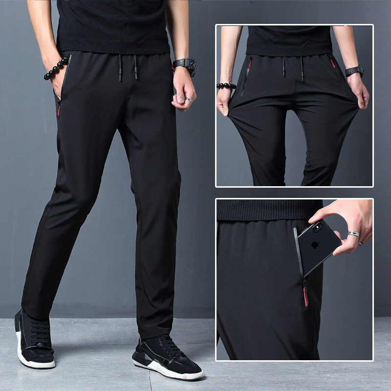 Pantaloni casual pentru bărbați Stretch slim Fit Jogger cu talie elastică Coreeană clasică Albastru Negru Gri Pantaloni de marcă pentru bărbați Plus Size 4XL 5XL