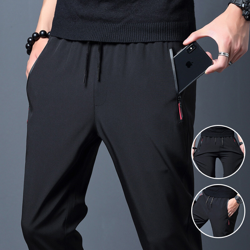 Pantaloni casual pentru bărbați Stretch slim Fit Jogger cu talie elastică Coreeană clasică Albastru Negru Gri Pantaloni de marcă pentru bărbați Plus Size 4XL 5XL