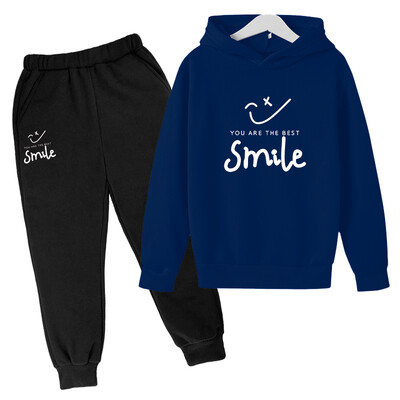 Set copii de iarnă cu imprimeu Smile Ținute pentru fetiță Haine pentru bebeluși băieți pentru copii de la 1 până la 12 ani Imbracaminte de relaxare Moda Imbracaminte exterioara