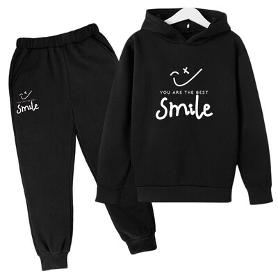 Set copii de iarnă cu imprimeu Smile Ținute pentru fetiță Haine pentru bebeluși băieți pentru copii de la 1 până la 12 ani Imbracaminte de relaxare Moda Imbracaminte exterioara