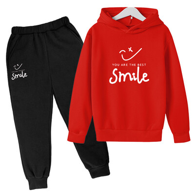 Set copii de iarnă cu imprimeu Smile Ținute pentru fetiță Haine pentru bebeluși băieți pentru copii de la 1 până la 12 ani Imbracaminte de relaxare Moda Imbracaminte exterioara