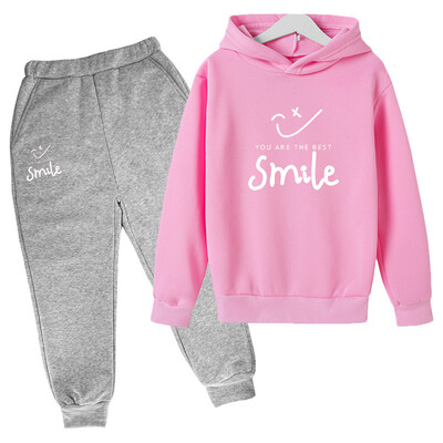 Set copii de iarnă cu imprimeu Smile Ținute pentru fetiță Haine pentru bebeluși băieți pentru copii de la 1 până la 12 ani Imbracaminte de relaxare Moda Imbracaminte exterioara