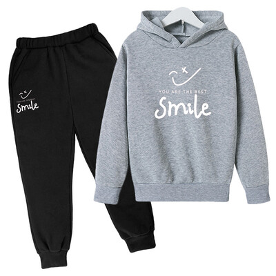 Set copii de iarnă cu imprimeu Smile Ținute pentru fetiță Haine pentru bebeluși băieți pentru copii de la 1 până la 12 ani Imbracaminte de relaxare Moda Imbracaminte exterioara