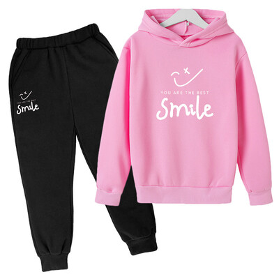 Set copii de iarnă cu imprimeu Smile Ținute pentru fetiță Haine pentru bebeluși băieți pentru copii de la 1 până la 12 ani Imbracaminte de relaxare Moda Imbracaminte exterioara