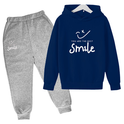 Set copii de iarnă cu imprimeu Smile Ținute pentru fetiță Haine pentru bebeluși băieți pentru copii de la 1 până la 12 ani Imbracaminte de relaxare Moda Imbracaminte exterioara