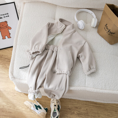 IYEAL Παιδικά Σετ Βρεφικών Ρούχων Winter Fleece Casual 2 ΤΕΜ. Παιδικά Σετ Αθλητικό κοστούμι για κορίτσια Αγόρια Ρούχα Παλτό+Παντελόνι 1-6 ετών