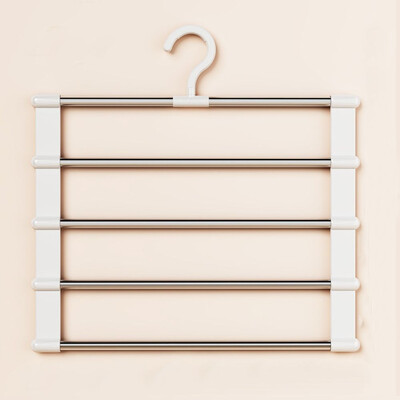 Υψηλής ποιότητας κρεμάστρα παντελονιών 5 στρώσεων Πτυσσόμενη ανθεκτική κρεμάστρα ρούχων Organizer κρεμάστρα από ανοξείδωτο χάλυβα Magic παντελόνι