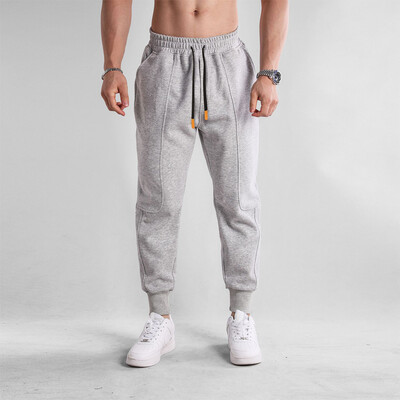 Pantaloni drepți de jogging de toamnă pentru bărbați, pantaloni de sport pentru jogging, din lână de miel, pantaloni de iarnă, calduri, ocazionali, pentru bărbați, pantaloni solidi cu șnur