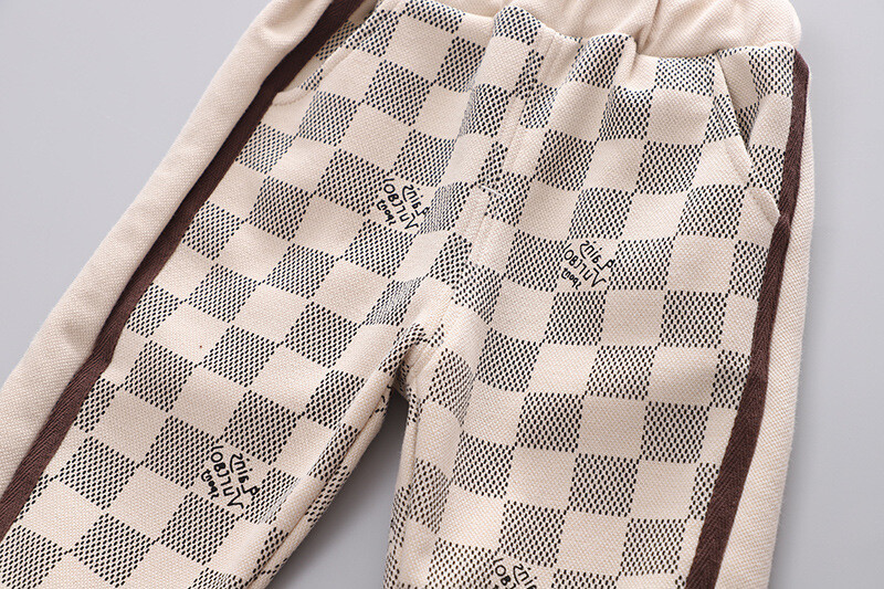 Βρέφος Βρέφος Αγόρι Βρεφικός γιακάς Ρούχα Ανοιξιάτικα φθινοπωρινά καρό μπλουζάκια Μπλουζάκια + Παντελόνια Αγόρια Αθλητικές φόρμες για παιδιά 1-5Τ