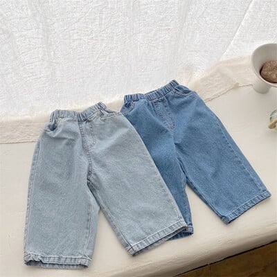 MILANCEL 2024, toamnă, blugi pentru copii, stil coreean, pantaloni largi din denim, băieți, 1-6 ani, pantaloni simpli, uni, la modă, fete, pantaloni cu picioare drepte