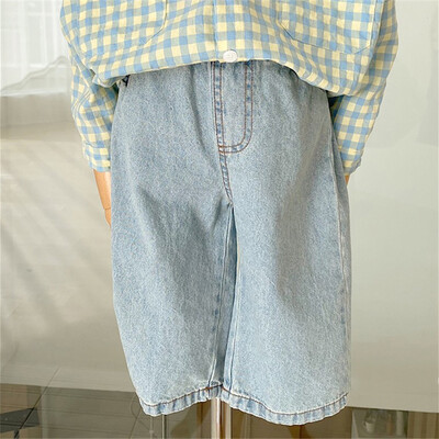 MILANCEL 2024 Φθινοπωρινό παιδικό τζιν Κορεάτικο στυλ Χαλαρό τζιν παντελόνι 1-6Y για αγόρια Απλό μονόπαντελο Μόδα Κορίτσια ίσιο παντελόνι