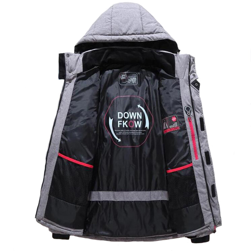 Χοντρό ανδρικό παλτό χιονιού με ζεστό γεμιστό τζάκετ Υπερμεγέθη Ανδρικά χειμωνιάτικα πάρκα ανδρικά με κουκούλα Υπαίθρια χειμερινή ανδρική κουκούλα ζεστά ρούχα