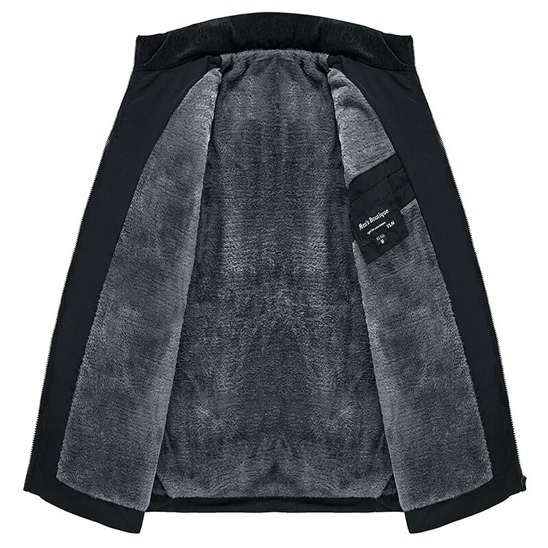 Ανδρικό χειμωνιάτικο βελούδινο παχύρρευστο παλτό παρκά με κολάρο Μόδα Ανδρικό παλτό Parker Ζεστό παχύ παλτό με φερμουάρ Ανδρικό παλτό