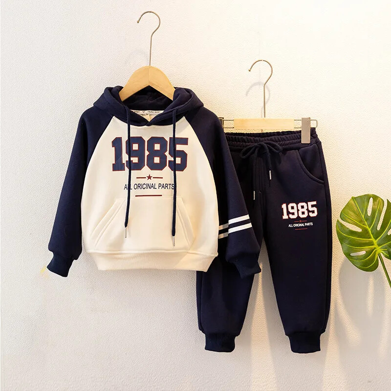 Haine elegante pentru copii pentru băieți, colecția de primăvară-toamnă 2023, noua ținută de iarnă, căptușită cu lână, costum sport, lână pentru bebeluși