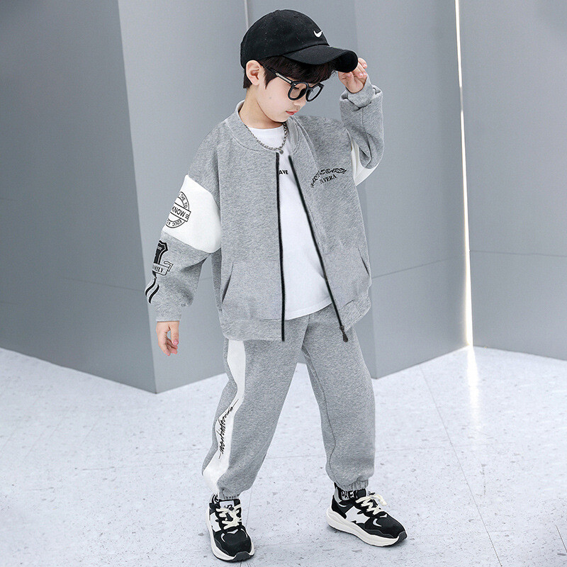 2023 toamna iarna Trening băiat mozaic Haine pentru adolescent jachetă fermoar + pantaloni cu dungi la gleznă Set copii 5 7 10 12 ani