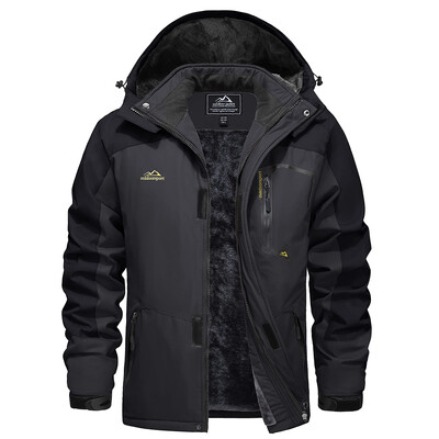 TACVASEN Fleece Μπουφάν πεζοπορίας Ανδρικά αδιάβροχα μπουφάν για Snowboard Ski Αφαιρούμενα μπουφάν με κουκούλα Μπουφάν βροχής Parka Winter outwear