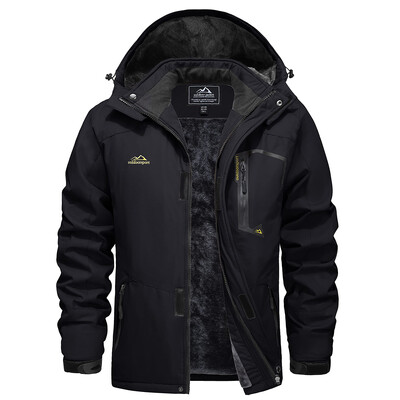 TACVASEN Fleece Μπουφάν πεζοπορίας Ανδρικά αδιάβροχα μπουφάν για Snowboard Ski Αφαιρούμενα μπουφάν με κουκούλα Μπουφάν βροχής Parka Winter outwear