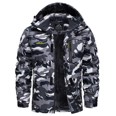 TACVASEN Fleece Μπουφάν πεζοπορίας Ανδρικά αδιάβροχα μπουφάν για Snowboard Ski Αφαιρούμενα μπουφάν με κουκούλα Μπουφάν βροχής Parka Winter outwear