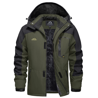 TACVASEN Fleece Μπουφάν πεζοπορίας Ανδρικά αδιάβροχα μπουφάν για Snowboard Ski Αφαιρούμενα μπουφάν με κουκούλα Μπουφάν βροχής Parka Winter outwear