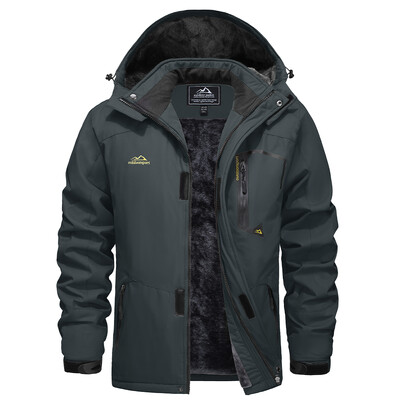 TACVASEN Fleece Μπουφάν πεζοπορίας Ανδρικά αδιάβροχα μπουφάν για Snowboard Ski Αφαιρούμενα μπουφάν με κουκούλα Μπουφάν βροχής Parka Winter outwear