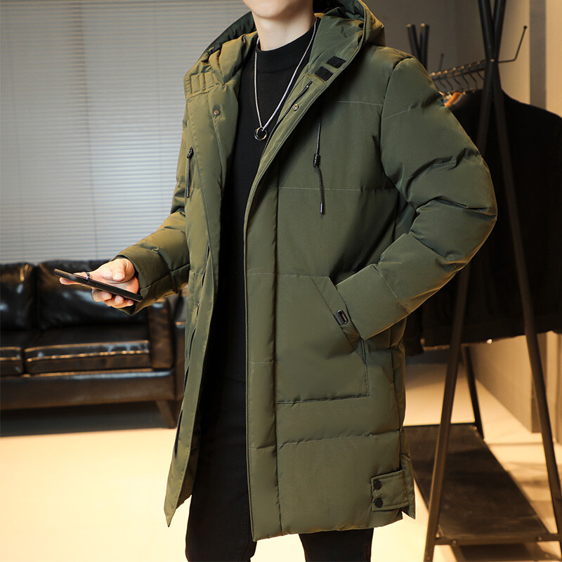 Χειμερινό ανδρικό μακρύ πάρκο Ζεστό μπουφάν Fleece Liner με κουκούλα Αντιανεμικό παλτό Χοντρό βαμβακερό επενδεδυμένο Thermal Parkas Plus ΜΕΓΕΘΟΣ 8XL