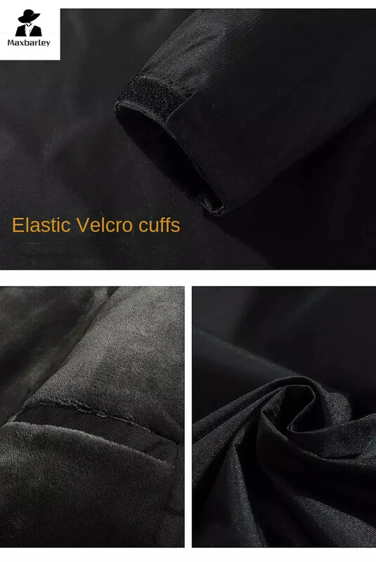 Zimska jakna od flisa, muška, ležerna, topla, podstavljena pamučna jakna, muška modna jakna s kapuljačom, vanjski kaput otporan na vjetar, parke, velika veličina