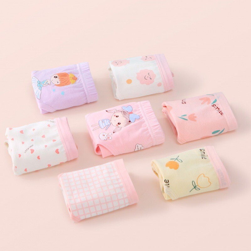 Vaikiški apatiniai grynos medvilnės moteriškos trikampės kelnės didelės ir mažos 3 kūdikių plonos mergaičių grynos medvilnės A tipo