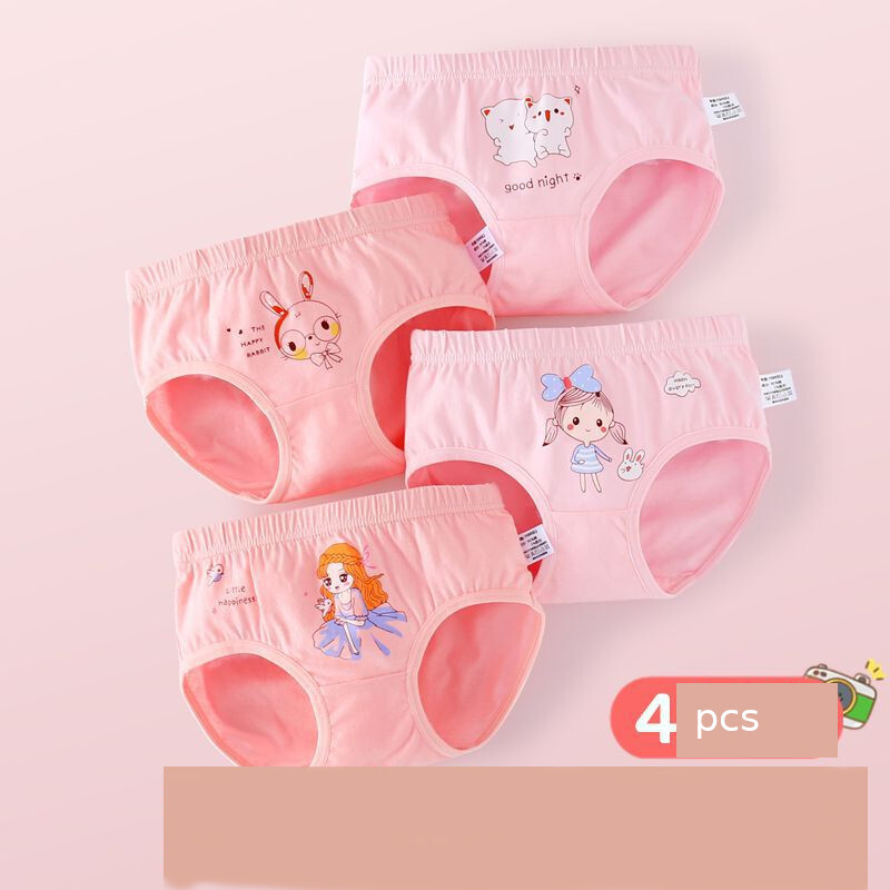 Vaikiški apatiniai grynos medvilnės moteriškos trikampės kelnės didelės ir mažos 3 kūdikių plonos mergaičių grynos medvilnės A tipo