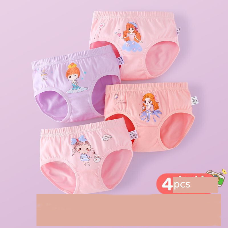 Vaikiški apatiniai grynos medvilnės moteriškos trikampės kelnės didelės ir mažos 3 kūdikių plonos mergaičių grynos medvilnės A tipo