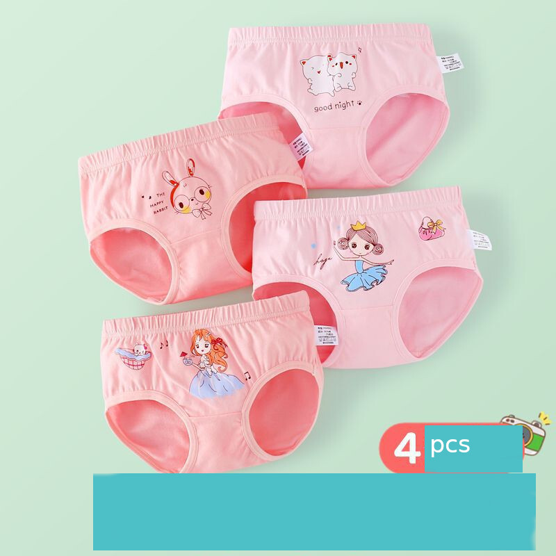 Vaikiški apatiniai grynos medvilnės moteriškos trikampės kelnės didelės ir mažos 3 kūdikių plonos mergaičių grynos medvilnės A tipo