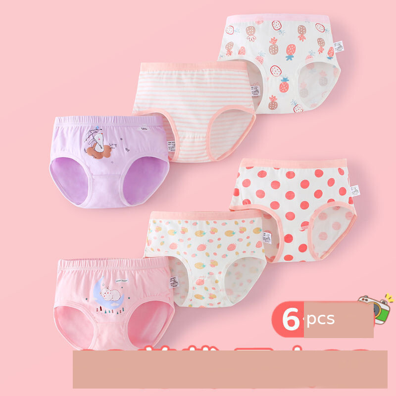 Vaikiški apatiniai grynos medvilnės moteriškos trikampės kelnės didelės ir mažos 3 kūdikių plonos mergaičių grynos medvilnės A tipo