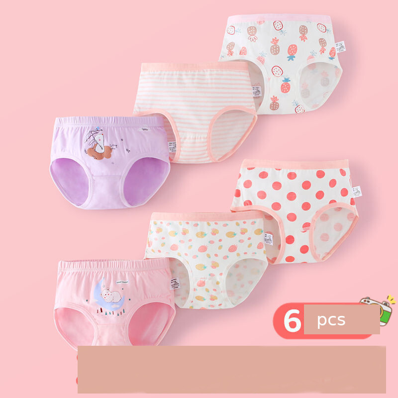 Vaikiški apatiniai grynos medvilnės moteriškos trikampės kelnės didelės ir mažos 3 kūdikių plonos mergaičių grynos medvilnės A tipo