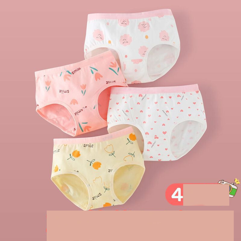 Vaikiški apatiniai grynos medvilnės moteriškos trikampės kelnės didelės ir mažos 3 kūdikių plonos mergaičių grynos medvilnės A tipo