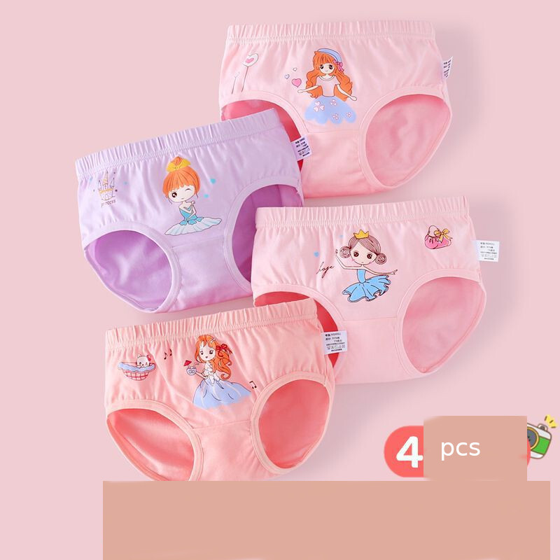 Vaikiški apatiniai grynos medvilnės moteriškos trikampės kelnės didelės ir mažos 3 kūdikių plonos mergaičių grynos medvilnės A tipo