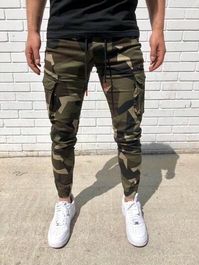 Fitshinling Athleisure Ежедневни мъжки панталони Камуфлажни дълги панталони Мъжко облекло