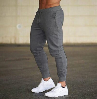 2024 Fashion Meeste Jõusaalid Puhtavärvilised püksid Joggers Fitness Vabaaja pikad püksid Meeste Treening Kitsad dressipüksid Jogger dressipüksid