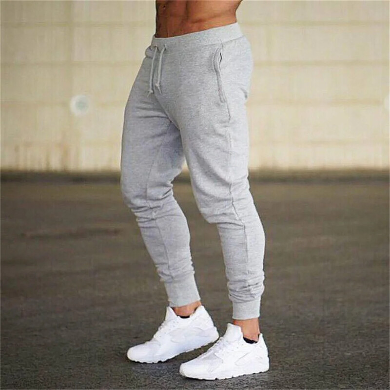 2024 Moda bărbați săli de sport Pantaloni de culoare pură Joggeri Fitness Pantaloni lungi ocazional pentru antrenament Pantaloni de sport skinny Jogger Pantaloni de trening