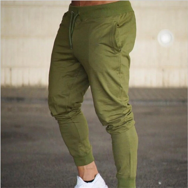 2024 Moda bărbați săli de sport Pantaloni de culoare pură Joggeri Fitness Pantaloni lungi ocazional pentru antrenament Pantaloni de sport skinny Jogger Pantaloni de trening