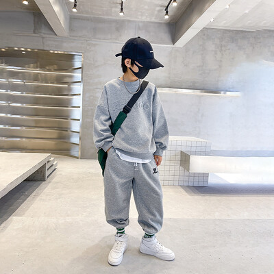 5-14 ani Adolescent baieti seturi de imbracaminte primavara toamna noua moda scrisori hanorac + pantaloni 2 buc costume trening pentru haine copii