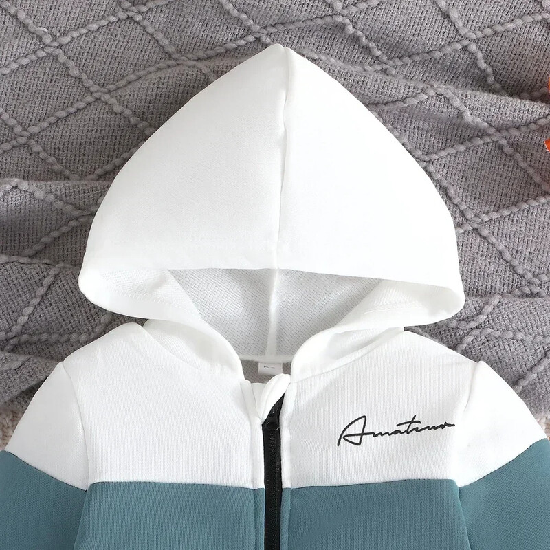 Costum băieți 2-7 ani Palton colorblock Hanorac cu mânecă lungă Hanorac Îmbrăcăminte exterioară Pantaloni costum Copii Îmbrăcăminte la modă