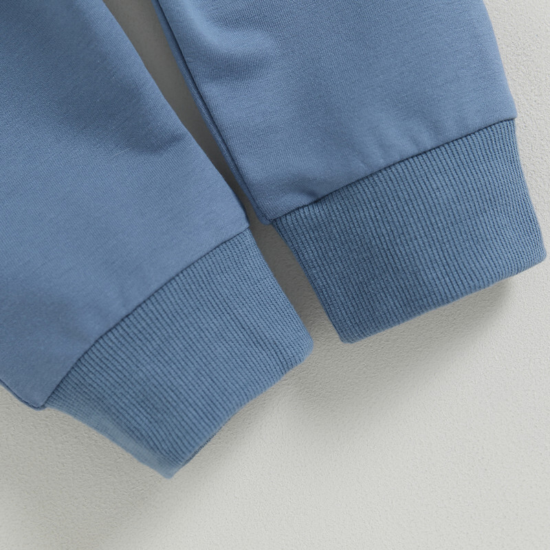 Seturi de pantaloni pentru bebeluși nou-născut Haine de toamnă Ținute 2 piese Hanorac cu mânecă lungă și pantaloni elastici de culoare contrastantă Articole pentru bebeluși