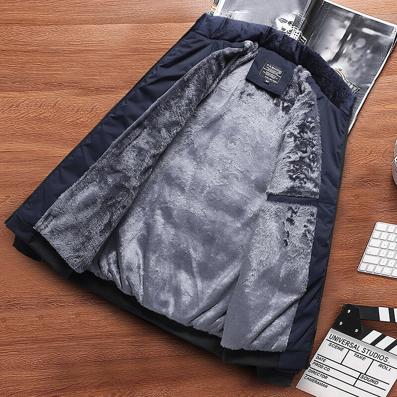 Στάντ ανδρικών ενδυμάτων Treesolo γιακά Keep Warm Παλτό Βαμβακερό τζάκετ Puffer τζάκετ Φθινοπωρινό χειμερινό μπουφάν με επένδυση από γούνα