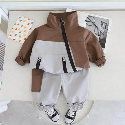 Proljetni i jesenski set za dječake Dvodijelno odijelo s dvodijelnim dvodijelnim odijelom za jesen 2024. Novi dječji komplet radne odjeće Dječja odjeća za dječake