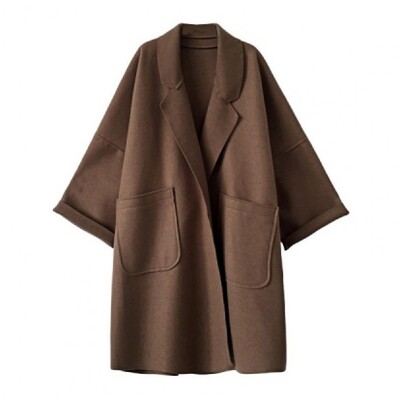 Εξωτερικά ρούχα Κομψό Μονόχρωμο Φθινοπωρινό Ανοιξιάτικο Πανωφόρι Oversized Γυναικείο Πανωφόρι Καθαρό Χρώμα Γυναικείο Ένδυμα