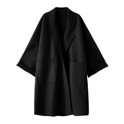 Εξωτερικά ρούχα Κομψό Μονόχρωμο Φθινοπωρινό Ανοιξιάτικο Πανωφόρι Oversized Γυναικείο Πανωφόρι Καθαρό Χρώμα Γυναικείο Ένδυμα