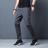 Καλοκαιρινό ανδρικό ice μεταξωτό παντελόνι casual slim fit κορεατική έκδοση ice silk παντελόνι αθλητικό παντελόνι ίσιο σωλήνα γρήγορο στέγνωμα p